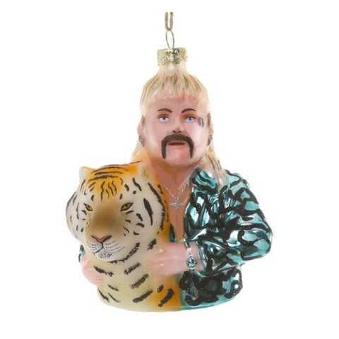Glass Tiger King Ornament, 5"