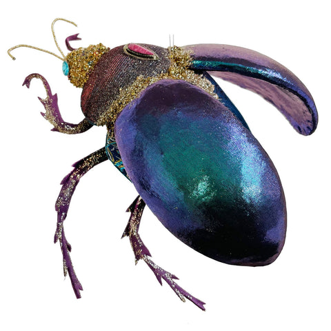 Beetle Ornament - Purple & Green, 10.2"