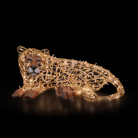 Large Lion Queen Figure, LED Lit w/Fiberglass (Warm White), 61"