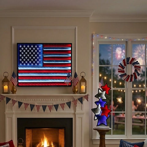 Flag Infinity Light 23"L x 15.5"H Hanging w/UL Plug
