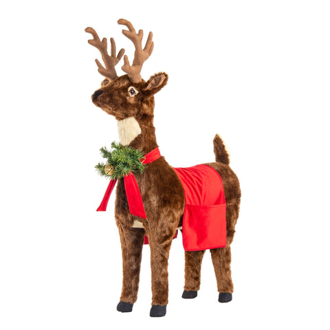 Reindeer Footrest, 19" (Bright Red Trim)