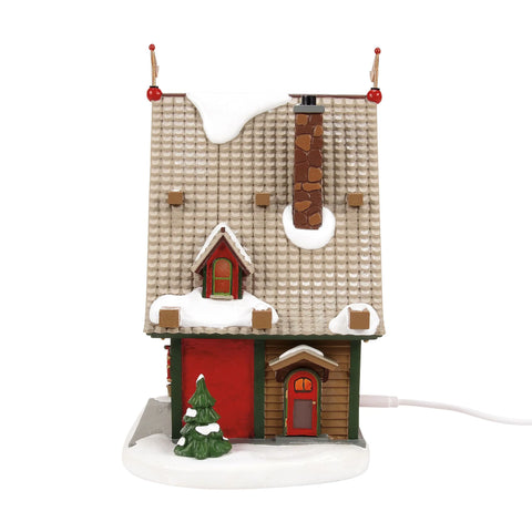 North Pole Series Village - Lighted 50th Reindeer Acres Stable Figurine, 8"