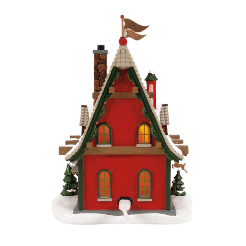 North Pole Series Village - Lighted 50th Reindeer Acres Stable Figurine, 8"