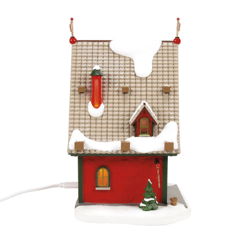 North Pole Series Village - Lighted 50th Reindeer Acres Stable Figurine, 8"