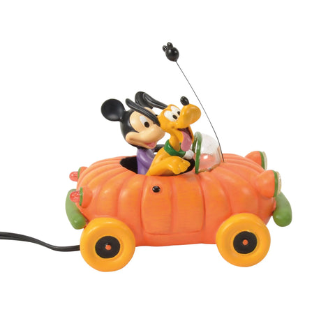 Disney Village - Arriving In Style Pumpkin Car Lighted Figurine, 4"