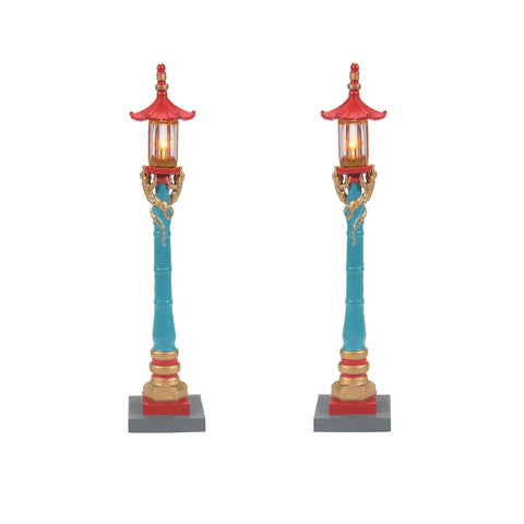 Christmas in the City Village - Chinatown Post Lamps (Set of 2)