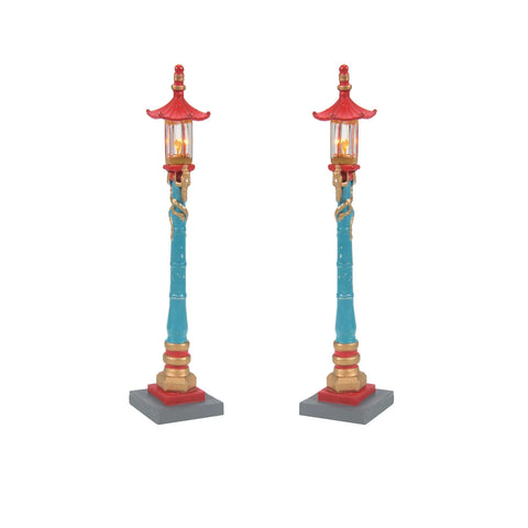 Christmas in the City Village - Chinatown Post Lamps (Set of 2)