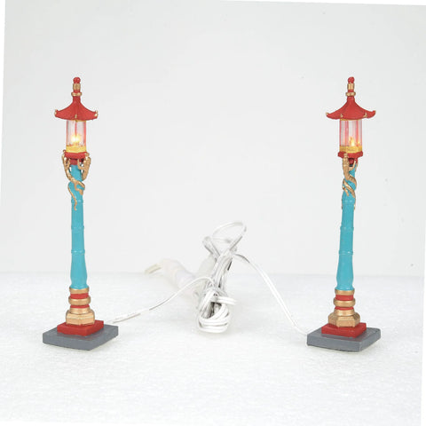 Christmas in the City Village - Chinatown Post Lamps (Set of 2)