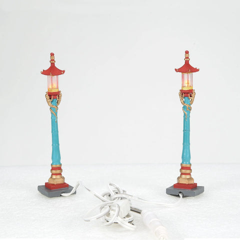 Christmas in the City Village - Chinatown Post Lamps (Set of 2)