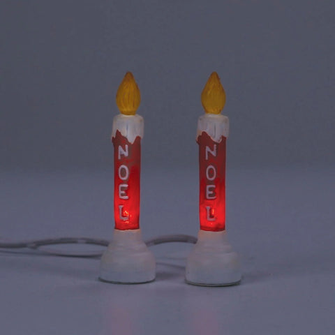 Village Accessories - "Noel" Blow Mold Candle, 2.36" (Set of 2)