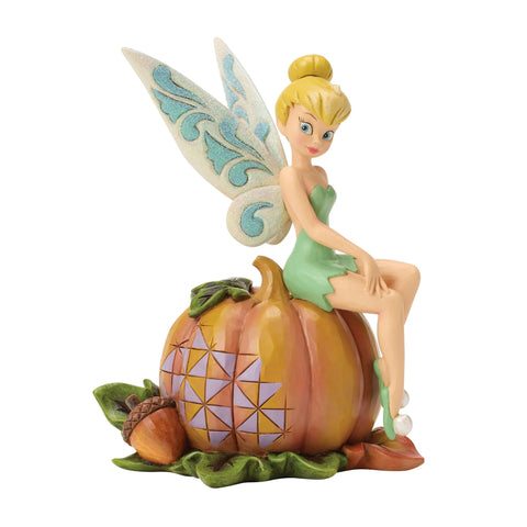 Jim Shore Disney Traditions Tinker Bell on Pumpkin Figurine, 5.75"