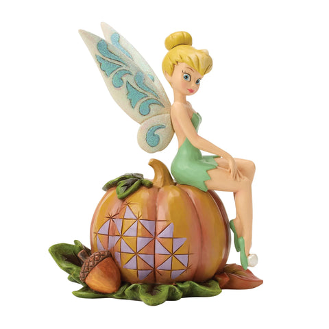 Jim Shore Disney Traditions Tinker Bell on Pumpkin Figurine, 5.75"