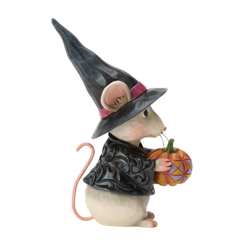 Jim Shore Heartwood Creek Halloween Mouse Witch Figurine, 4.25"