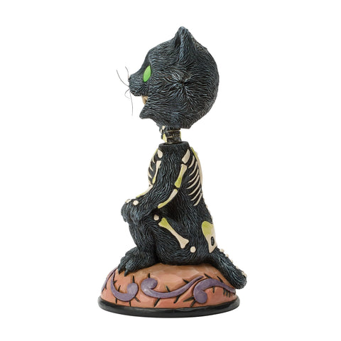 Jim Shore Heartwood Creek Halloween Bobble Head Black Cat Figurine, 6.5"