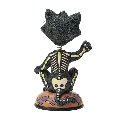 Jim Shore Heartwood Creek Halloween Bobble Head Black Cat Figurine, 6.5"