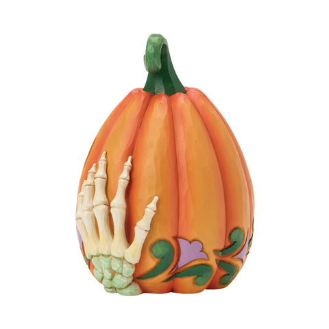 Jim Shore Heartwood Creek Halloween LED Skeleton Jack-o-lantern Figurine, 5.12"