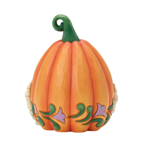 Jim Shore Heartwood Creek Halloween LED Skeleton Jack-o-lantern Figurine, 5.12"