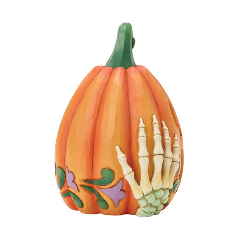Jim Shore Heartwood Creek Halloween LED Skeleton Jack-o-lantern Figurine, 5.12"