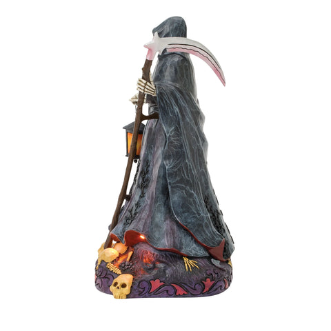 Jim Shore Heartwood Creek Halloween Grim Reaper with LED Glow Figurine, 10"
