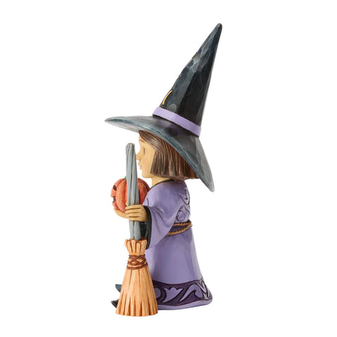 Jim Shore Witch with Broom Figurine, 6.3"