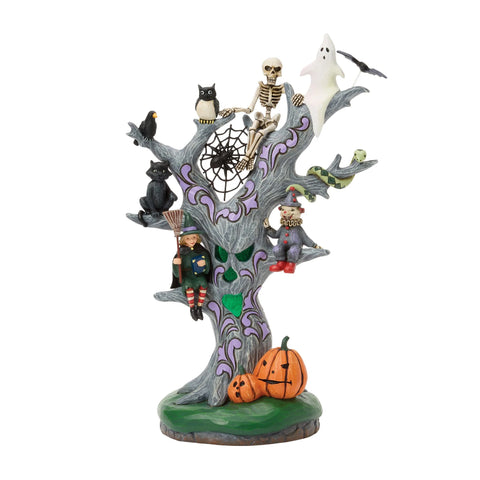 Jim Shore Scary LED Tree Figurine, 9"