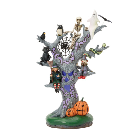 Jim Shore Scary LED Tree Figurine, 9"
