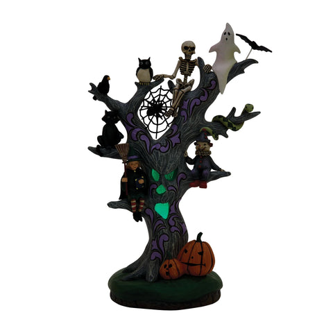 Jim Shore Scary LED Tree Figurine, 9"