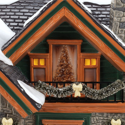 The Original Snow Village - Christmas Lodge Figurine, 7.68"