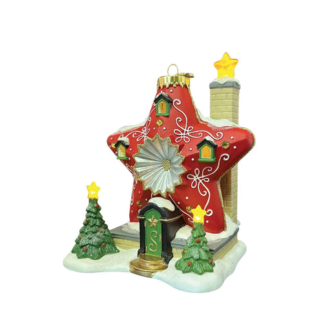 North Pole Series Village - Sparkle Star House Figurine, 7.24"