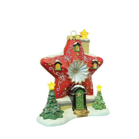North Pole Series Village - Sparkle Star House Figurine, 7.24"