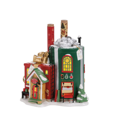North Pole Series Village - Wrapping Paper Factory Figurine, 7.5"