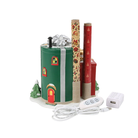 North Pole Series Village - Wrapping Paper Factory Figurine, 7.5"