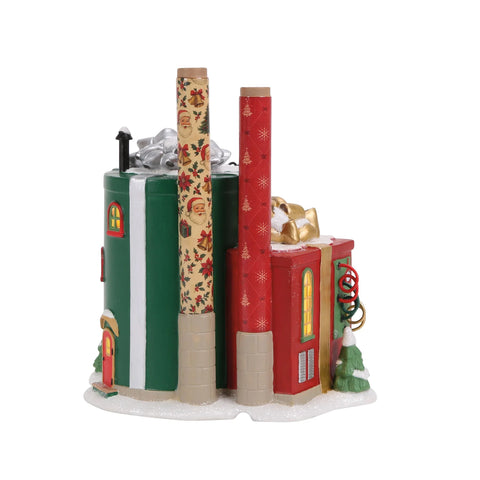 North Pole Series Village - Wrapping Paper Factory Figurine, 7.5"