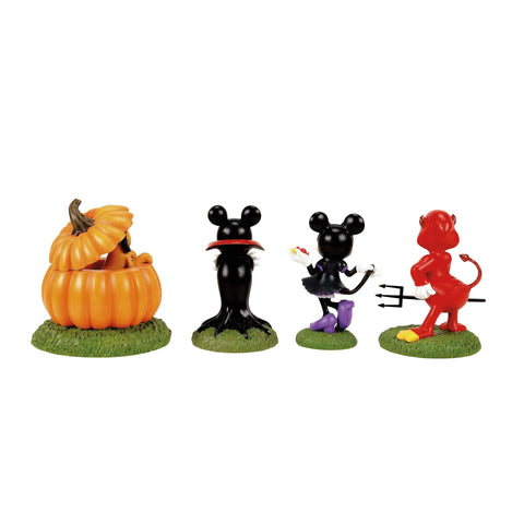 Disney Village - Ready For Tricks & Treats Figurines, 3" (Set of 4)