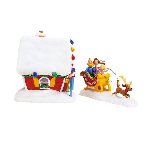 Grinch Village - Max's Sleigh Rides Figurines, 6" (Set of 2)