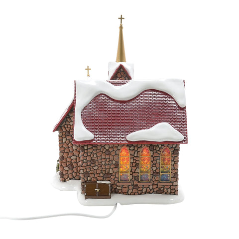 The Original Snow Village - 50th Chapel Of Abundant Grace Figurine, 10.5"