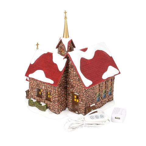 The Original Snow Village - 50th Chapel Of Abundant Grace Figurine, 10.5"
