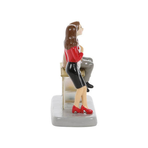The Original Snow Village - Can't See Line Can You Russ? Figurines, 3.46" (Set of 2)