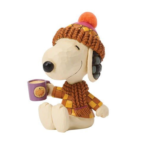 Jim Shore Peanuts Snoopy Cozy for Fall with Mug Figurine, 4.25"