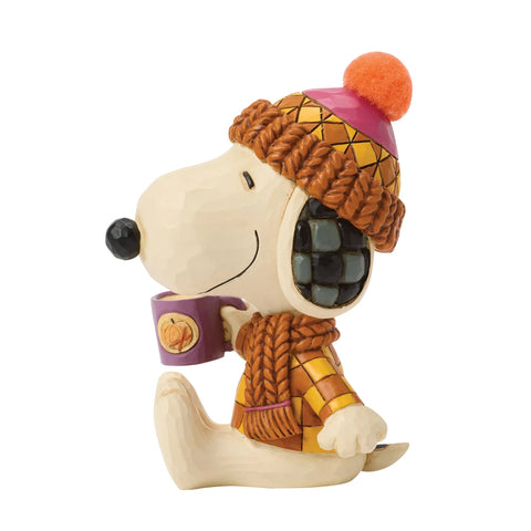 Jim Shore Peanuts Snoopy Cozy for Fall with Mug Figurine, 4.25"