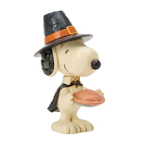 Jim Shore Peanuts Snoopy with Pumpkin Pie Mini Figurine, 3.75"