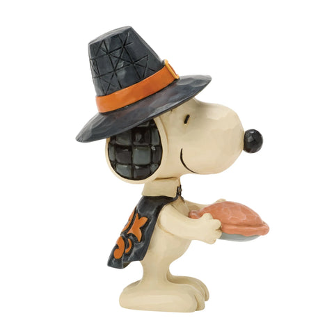 Jim Shore Peanuts Snoopy with Pumpkin Pie Mini Figurine, 3.75"