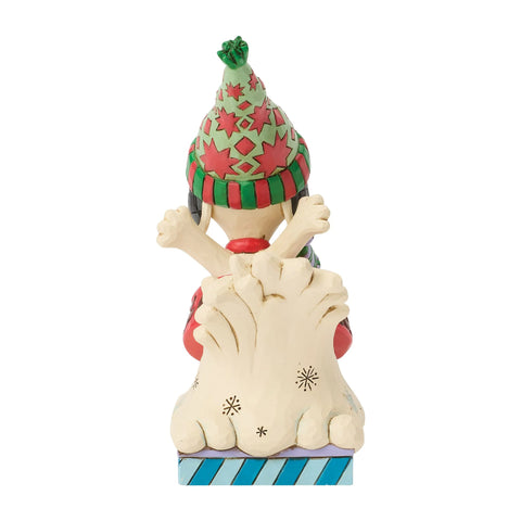 Jim Shore Peanuts Snoopy Woodstock Dog Bowl Sled Figurine, 4.5"