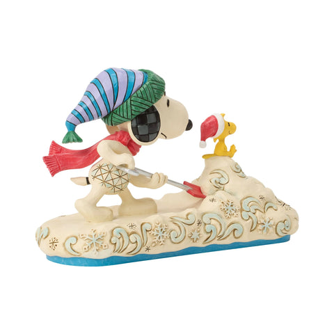 Jim Shore Peanuts Snoopy Shoveling Snow Figurine, 4.75"