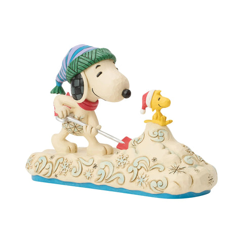Jim Shore Peanuts Snoopy Shoveling Snow Figurine, 4.75"