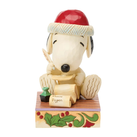 Jim Shore Peanuts Snoopy Christmas List Figurine, 5.1"