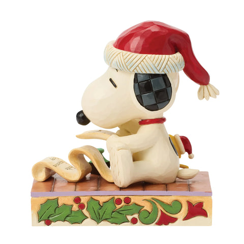 Jim Shore Peanuts Snoopy Christmas List Figurine, 5.1"
