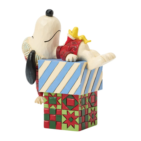Jim Shore Peanuts Snoopy and Woodstock Gifts Figurine, 4"