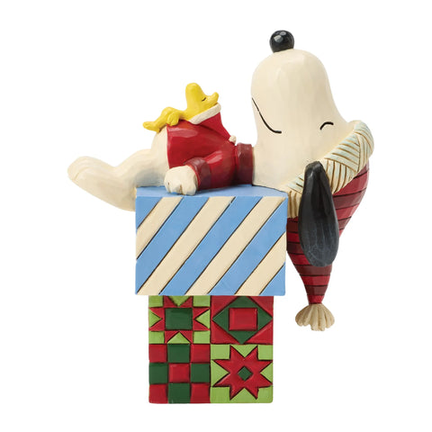 Jim Shore Peanuts Snoopy and Woodstock Gifts Figurine, 4"