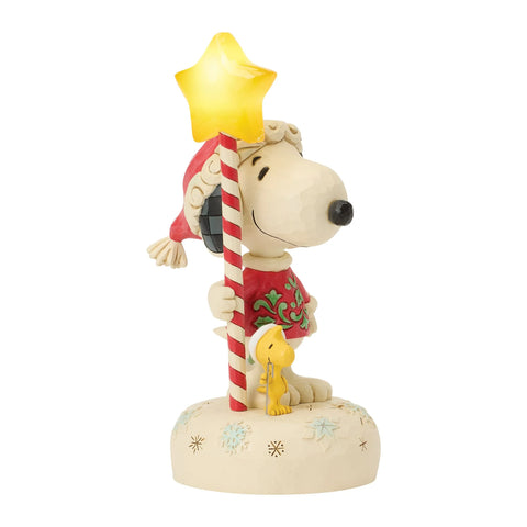 Jim Shore Peanuts Snoopy Light Up Star Staff Figurine, 7"